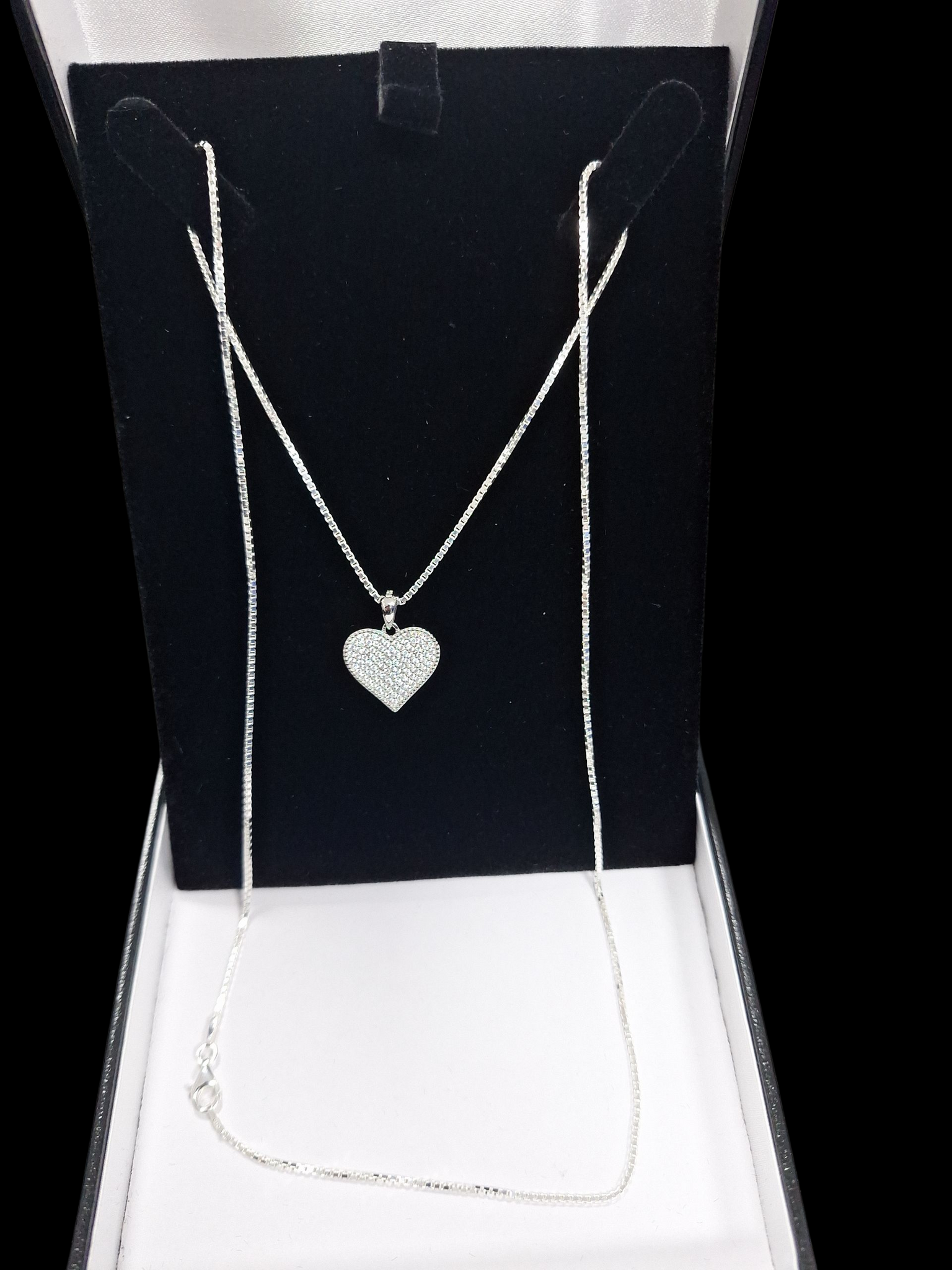 NEW OTHER SILVER CHAIN WITH HEART ,925G, WEIGHT 7.31G ,LENGHT 24INCH