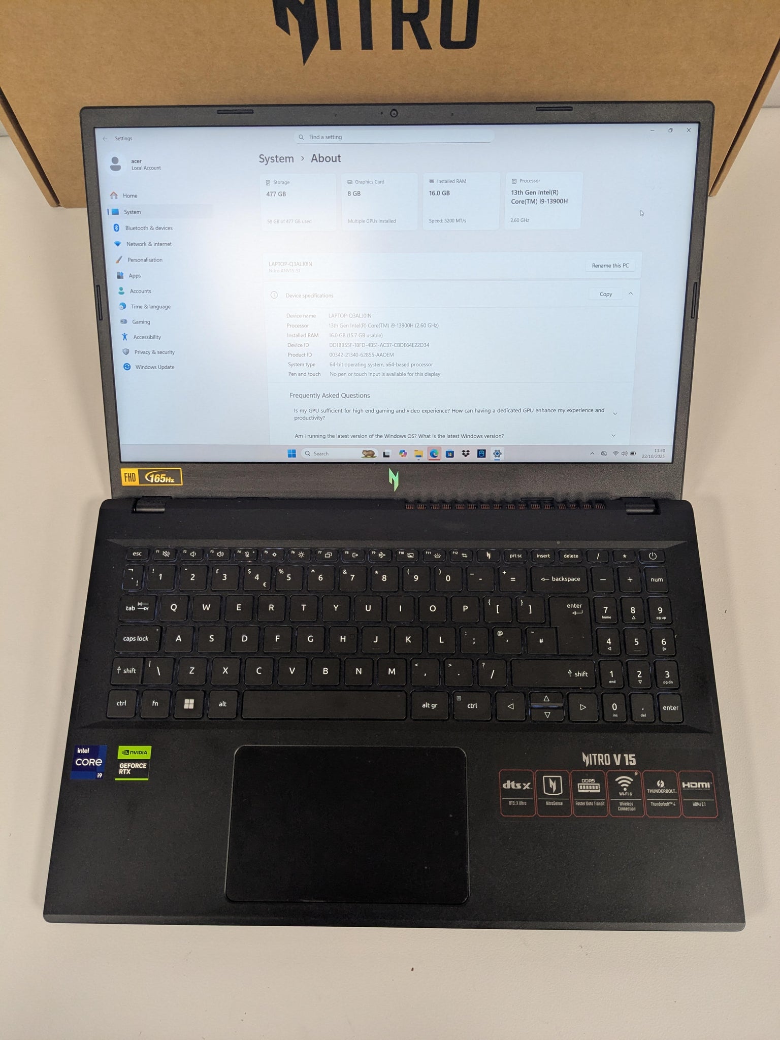 Acer Nitro V15 Gaming Laptop