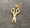 14ct Yellow Gold & Clear Stone set Scissors Pendant