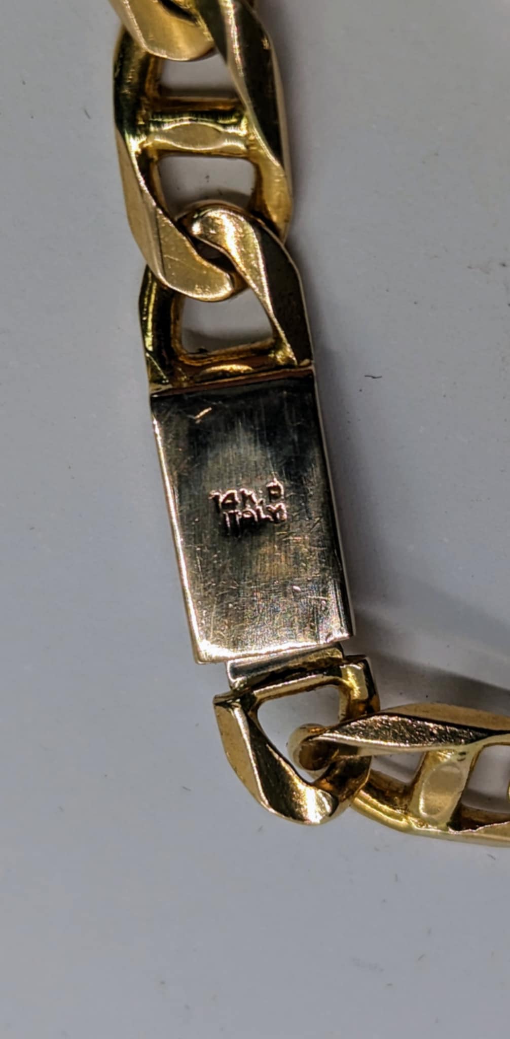 585 14CT, YELLOW GOLD, MARIAN STYLE Bracelets, 9", 16.75G, BOXED
