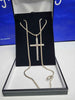 925 Sterling Silver Chain Necklace With Cross Pendant - 24" Long - 24.95 Grams