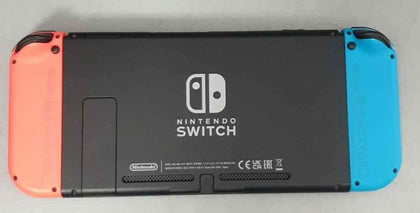 Nintendo Switch Console, 32GB + Neon Red/Blue Joy-Con, Unboxed, with leads.
