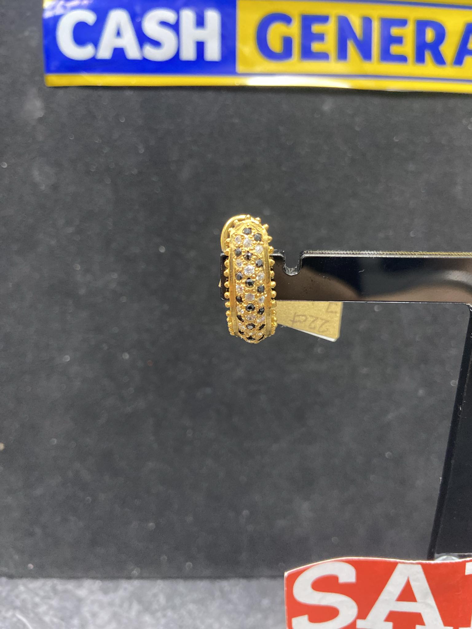 22ct Gold C/Z Earrings 7.46g