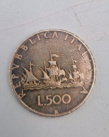 1957 500 lire solid silver Italian coin 11g boxed