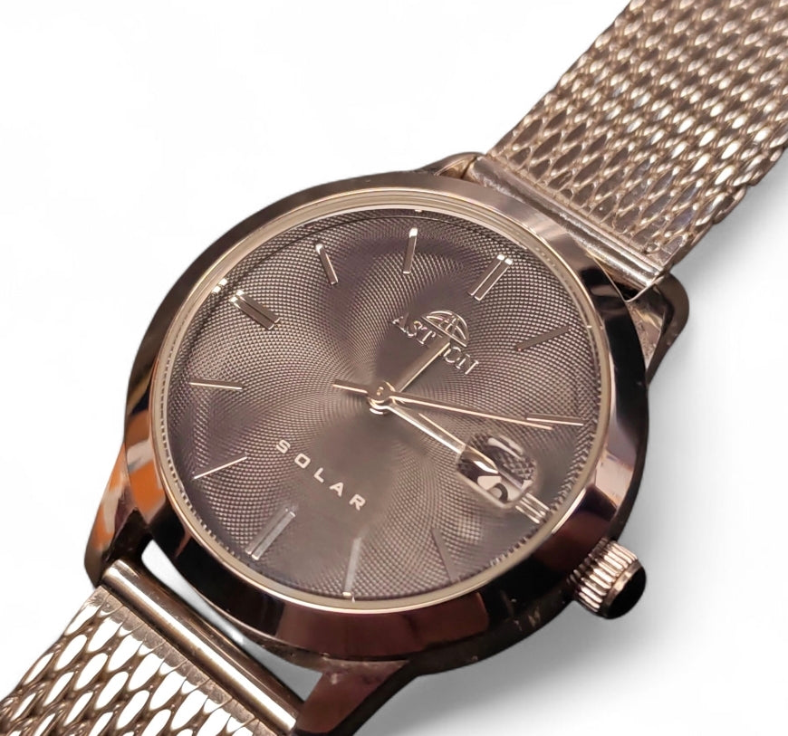 Astron Solar Stainless Steel Quartz Watch**Boxed**