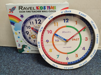 Ravel White Time Teacher Wall Clock