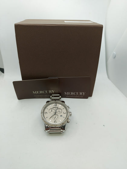 Mercury ME10245 Swiss Made Chronograph Watch With Date - Quartz - Steel Bracelet - Boxed.