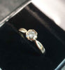 9ct Yellow Gold and Clear Stone Ring - Size L