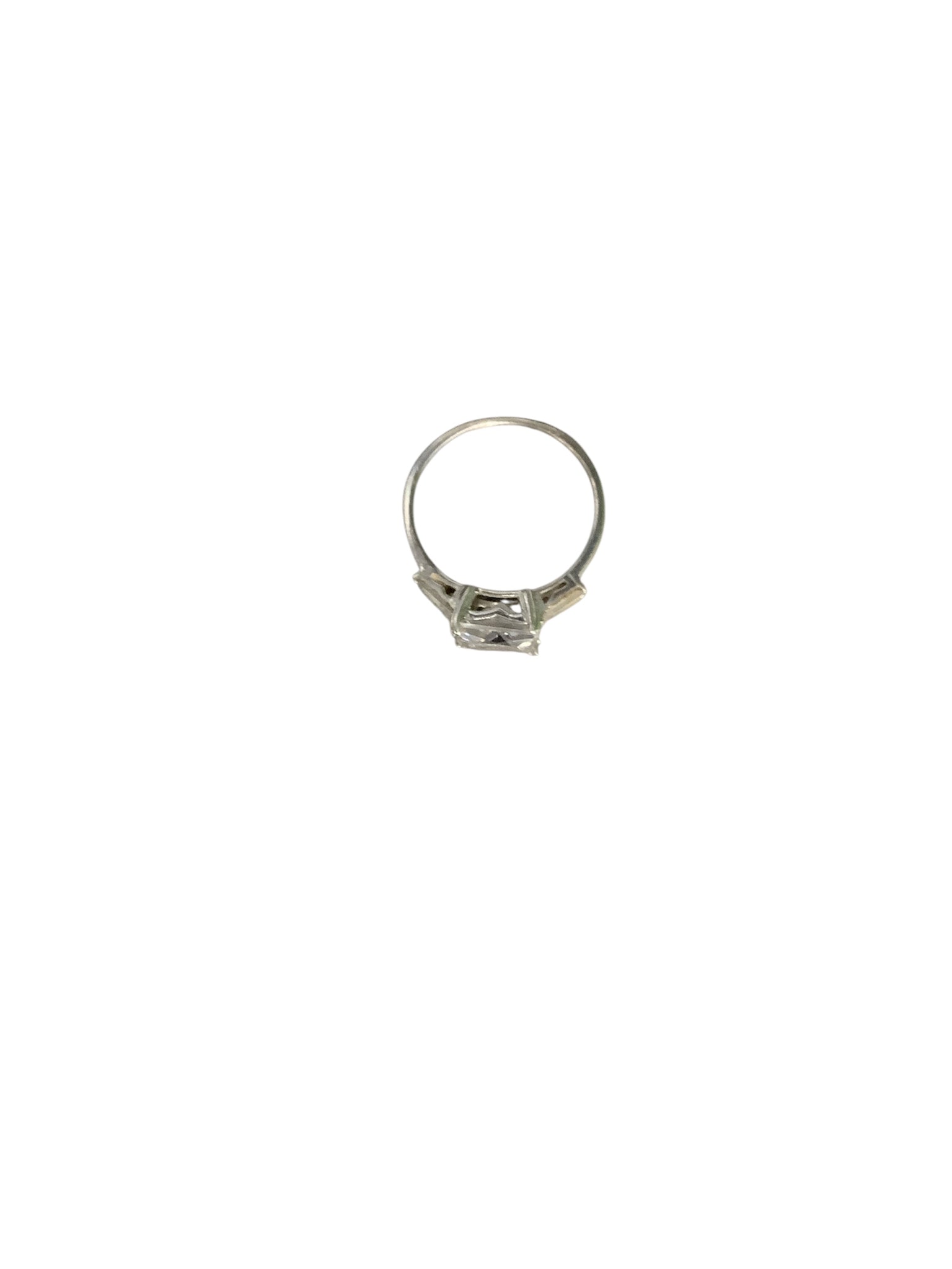 Princess Cut & Tapered Baguette 9ct C.Z ring