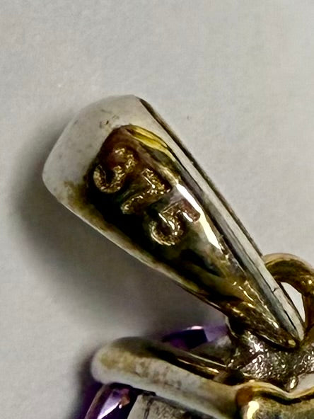 9ct White Gold Amethyst Pendant