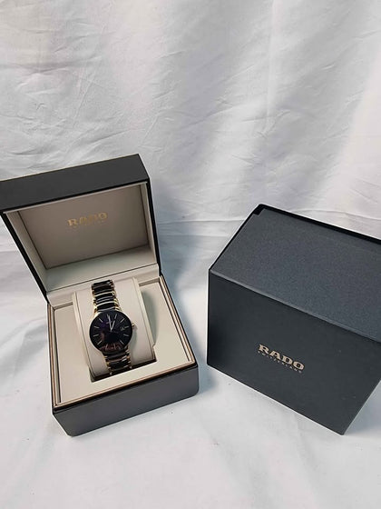 Rado Mens Centrix Quartz R30929152 Mens Dress Watch With Steel Bracelet Boxed With Stamped Card