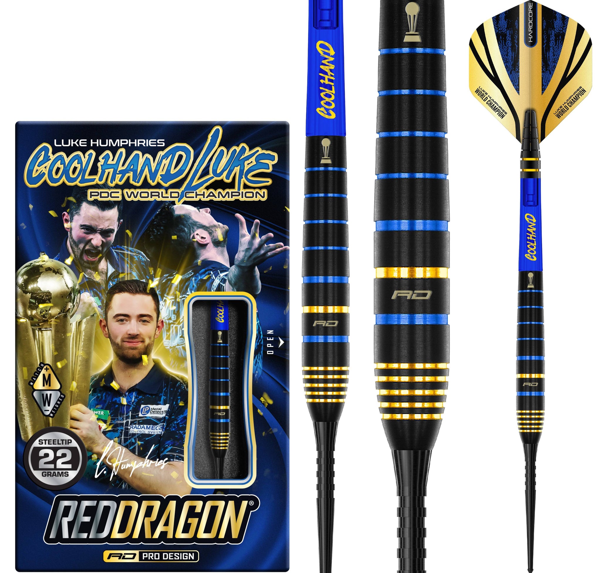 Red Dragon Luke Humphries TX4 - Avenger 90% Steel Darts 24 Gram.