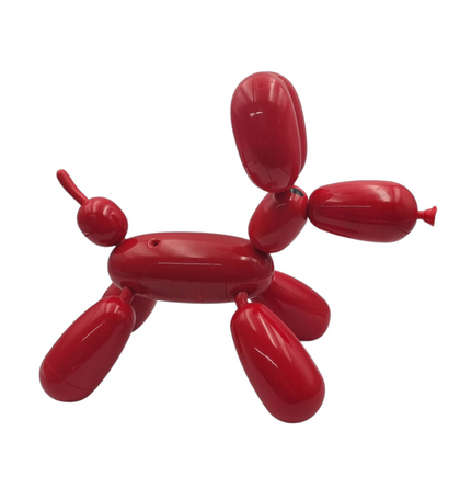Squeakee The Balloon Dog specifications include its use of 4 AA batteries and its interactive features, such as touch sensors for tricks,