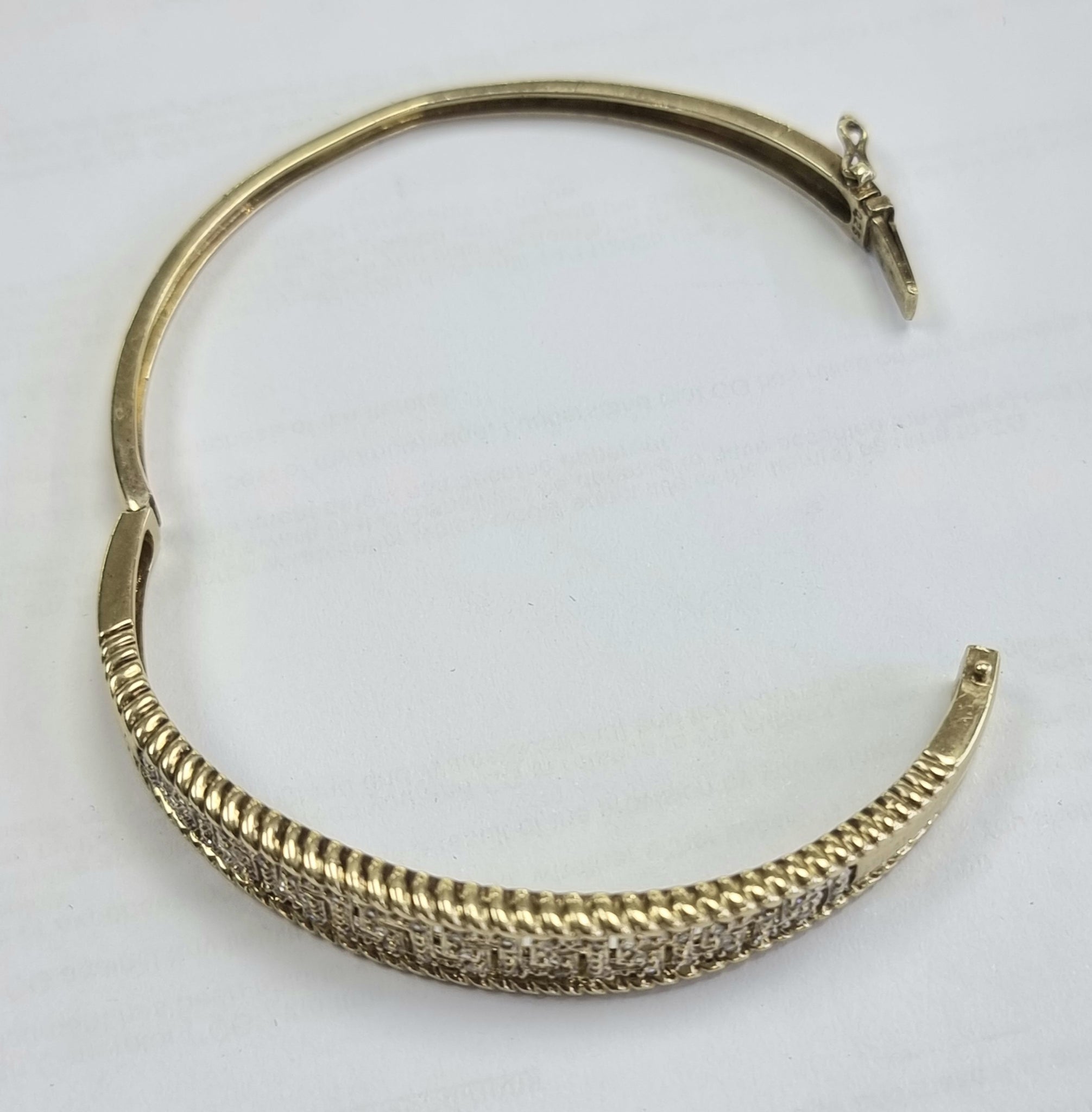 9ct Gold diamond Bangle