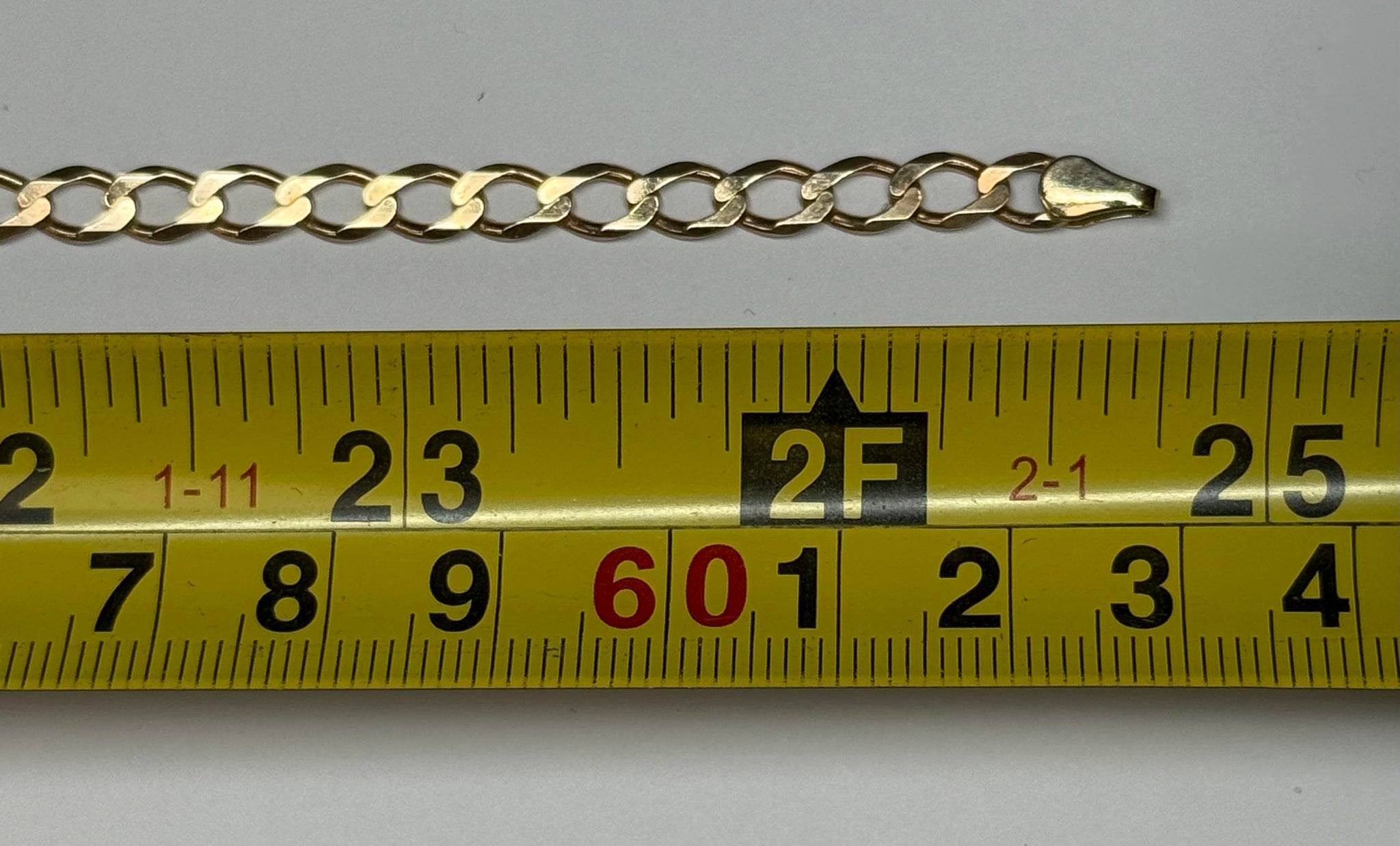 9ct gold curb chain 25"