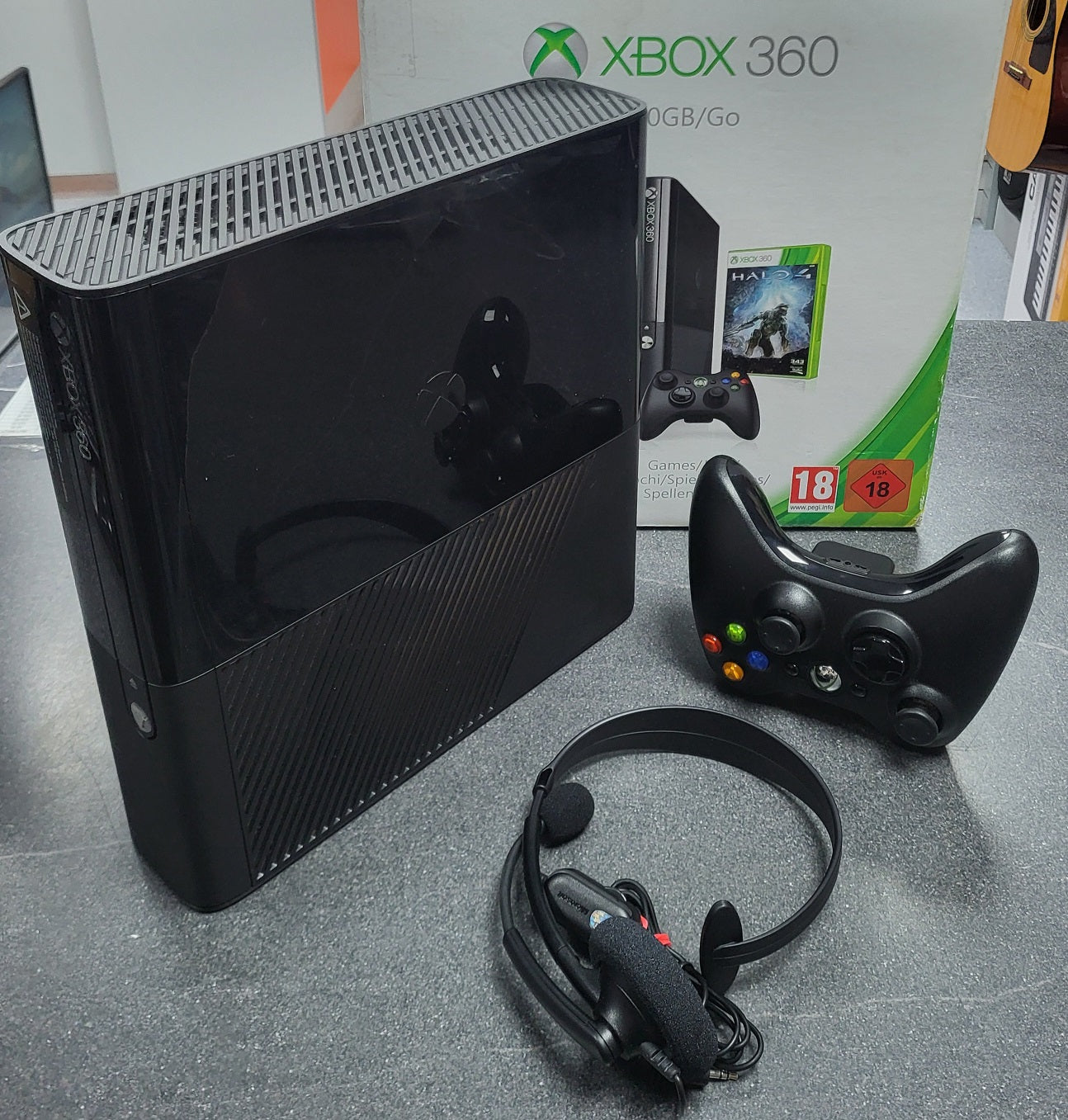 Xbox 360 "E" Console, 250GB, Boxed With Controller And Xbox 360 Headset. No Games Included