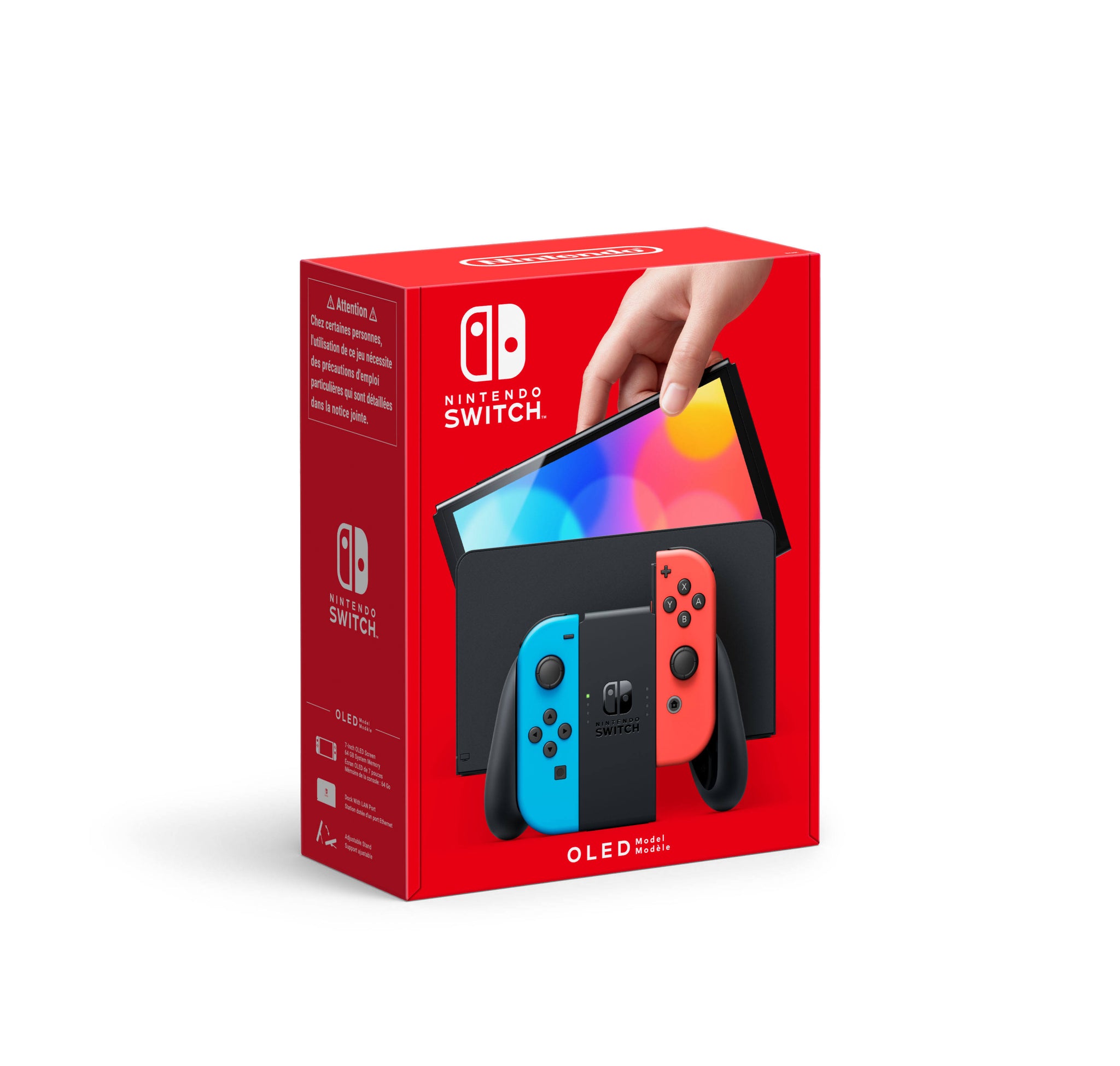 Nintendo Switch OLED - Neon Blue/Neon Red & 2 Games