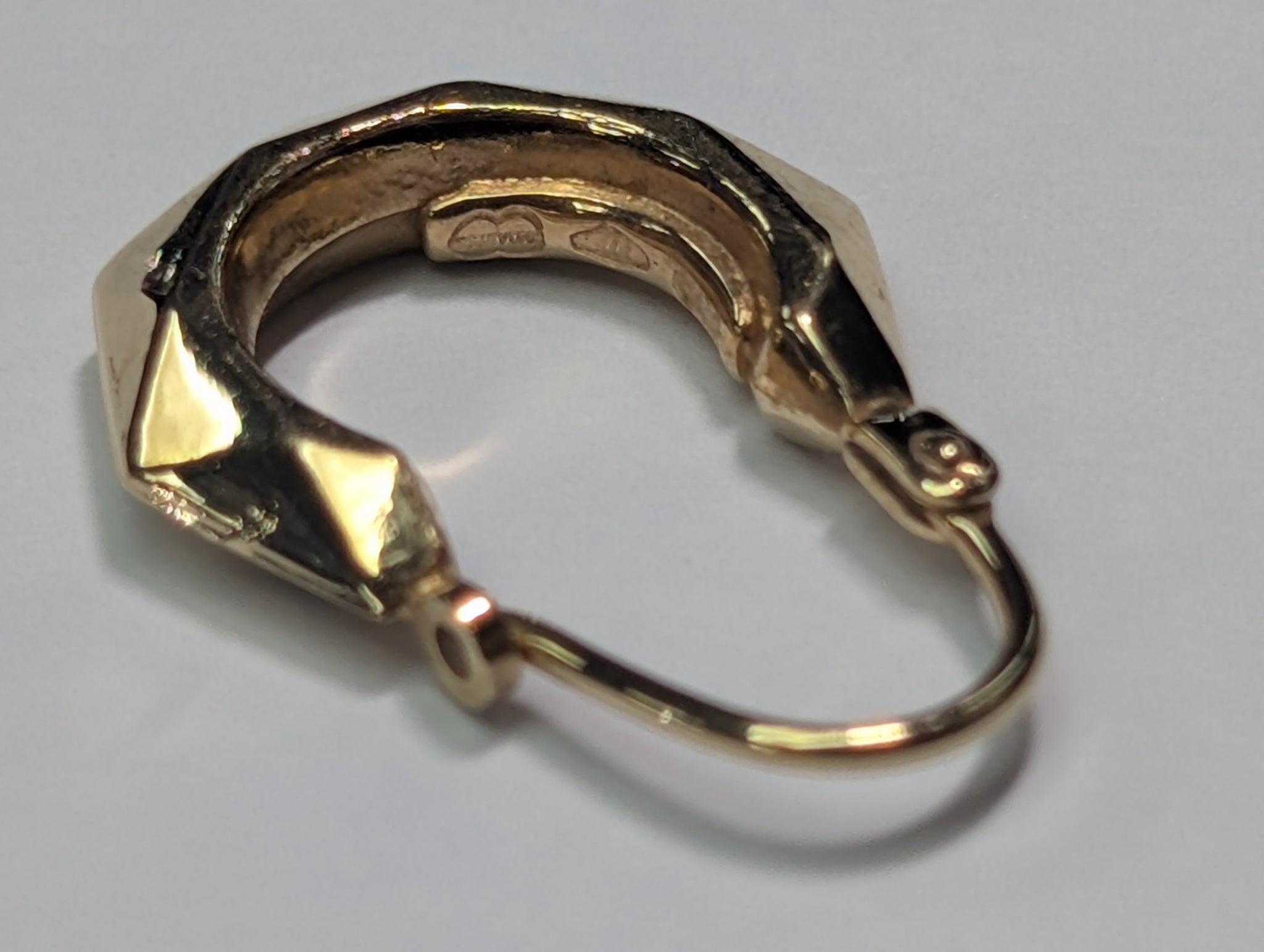 9CT Gold Angular Hoop Earrings