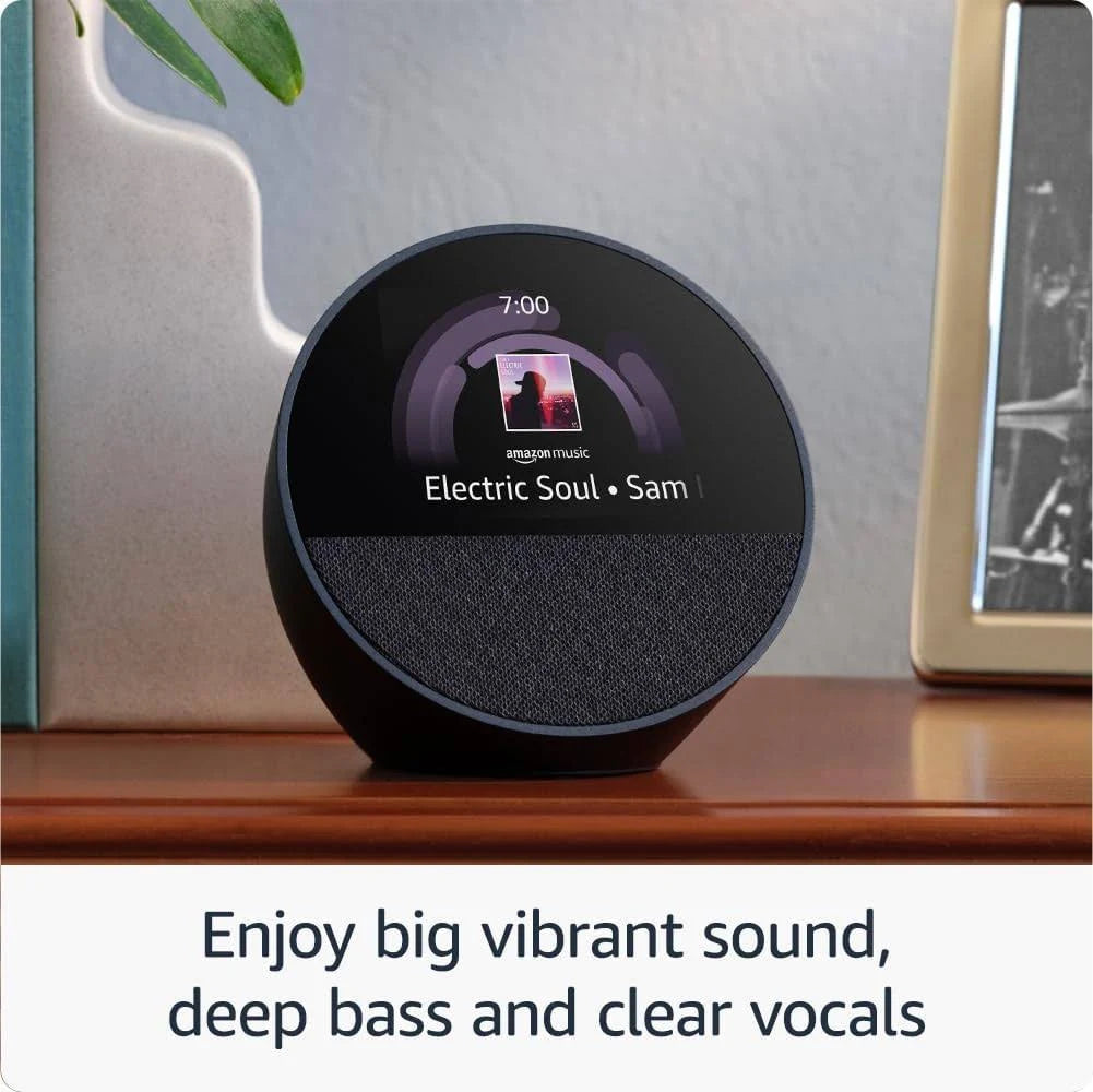 Echo Spot 2024: Stylish Smart Alarm Clock With Alexa & Rich Sound -