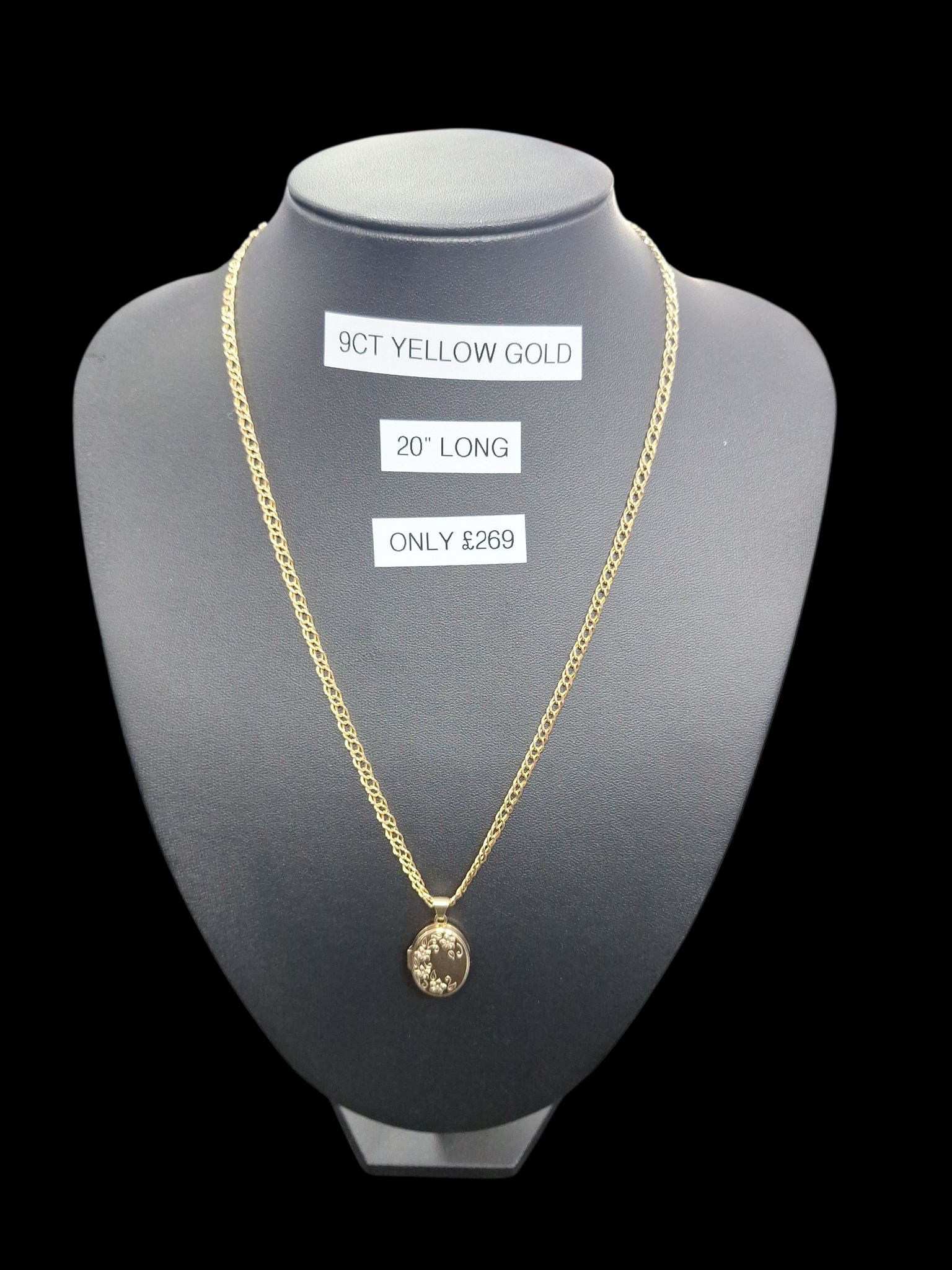 9CT GOLD CHAIN AND LOCKET NOT BOXED
