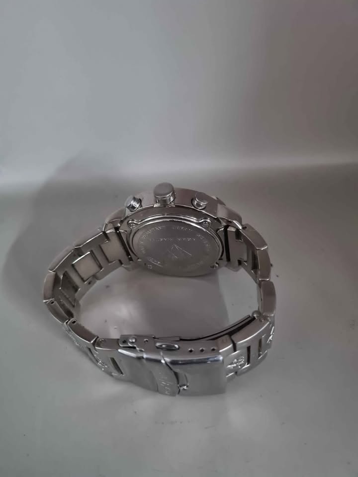 Aqua Master Gents Quartz Chronograph Gents Watch With CZ Bezel - Steel Bracelet - Unboxed