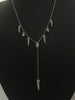Swarovski Silver Necklace with Original Box, Teeth Like Pendants with Shiny CZ Stones, 7.04G, Length: 17"