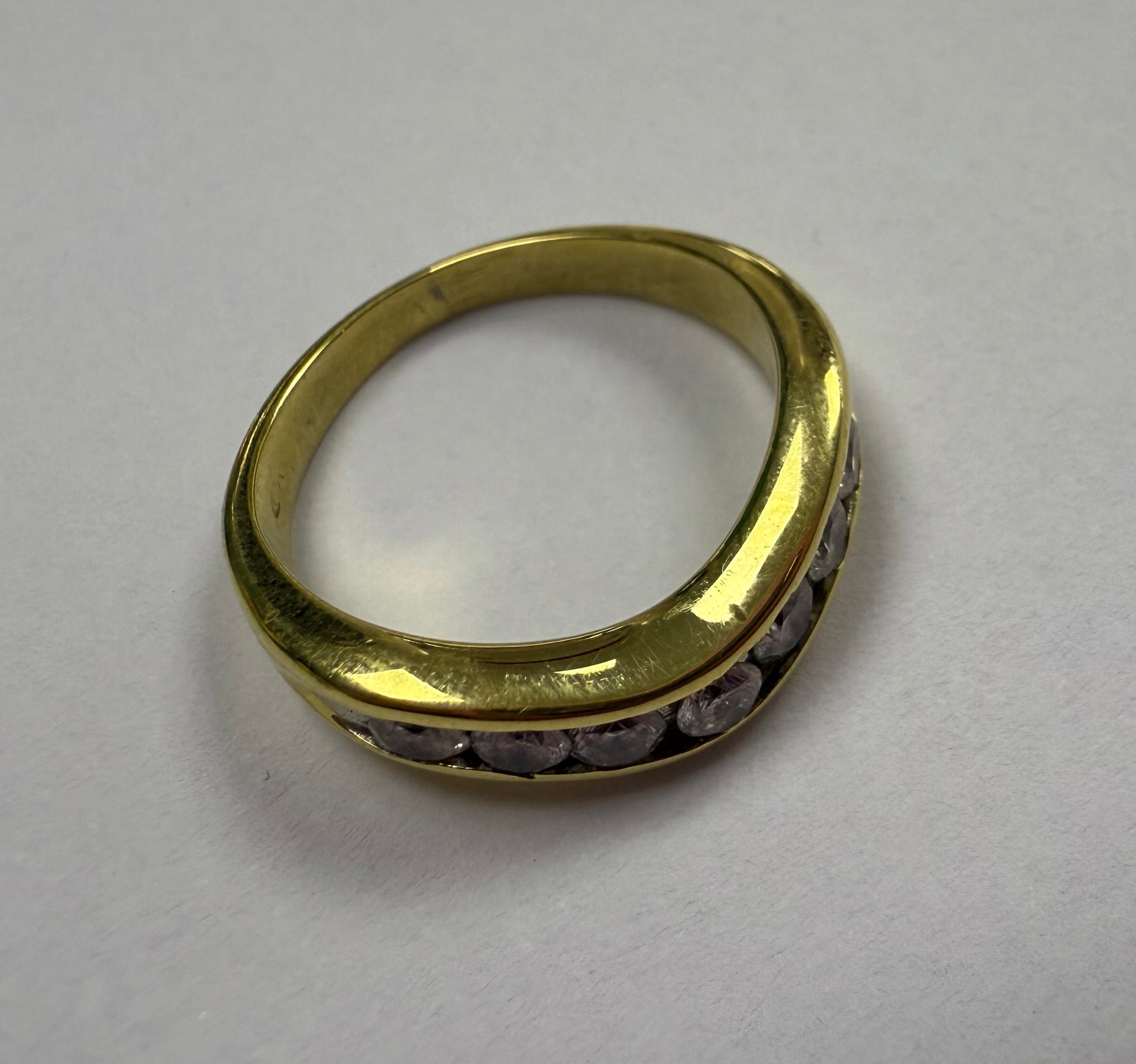 18ct Gold Diamond Wishbone Ring Size "I"