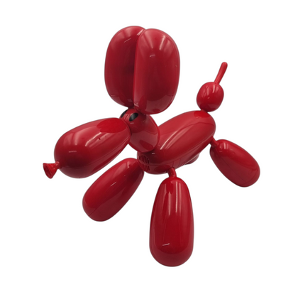 Squeakee The Balloon Dog specifications include its use of 4 AA batteries and its interactive features, such as touch sensors for tricks,