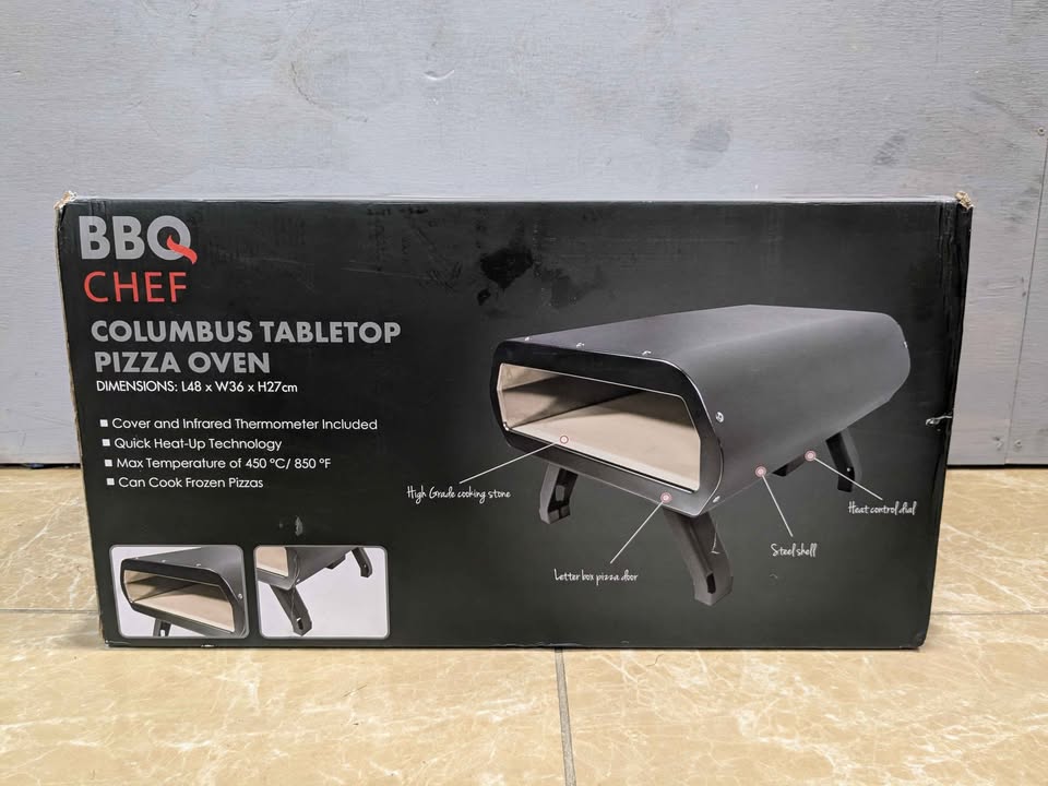 BBQ CHEF COLUMBUS TABLETOP GAS PIZZA OVEN **BRAND NEW - OPENED TO CHECK CONTENT**