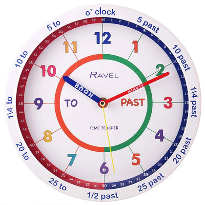 Ravel White Time Teacher Wall Clock