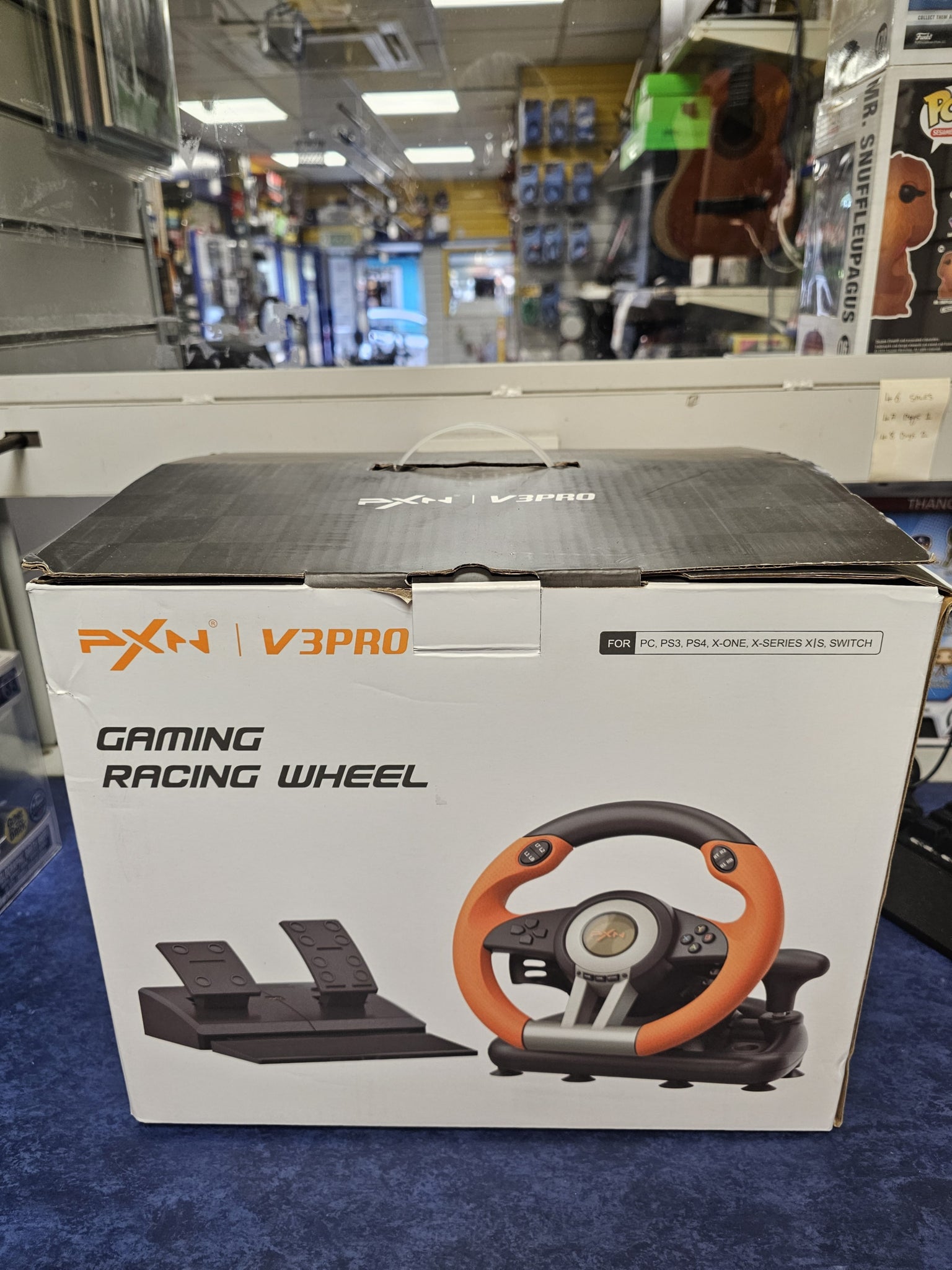 PXN V3 Pro Gaming Wheel – 180° Vibration Steering for PC/PS4/Xbox/Switch Orange