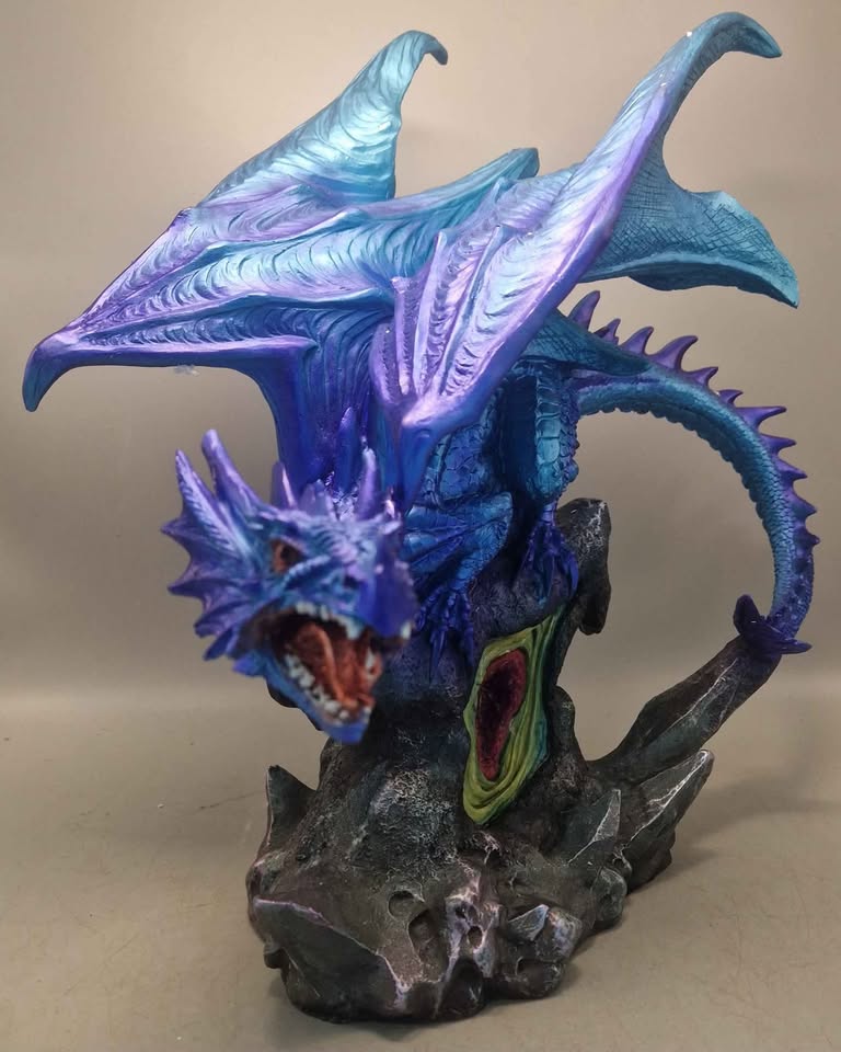 Blue Dragon On Gem Stone *collection only*