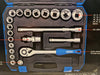 DRAPER Metric Socket Set, 1/2" Sq. Dr. 24 Piece