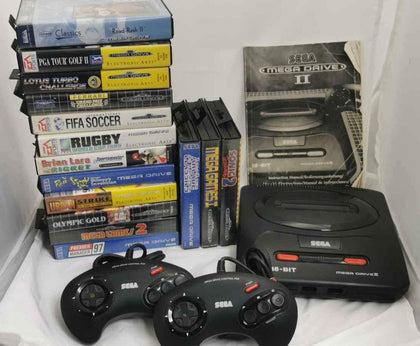 Sega Megadrive 2 Console With Controllers 15 Games Console.