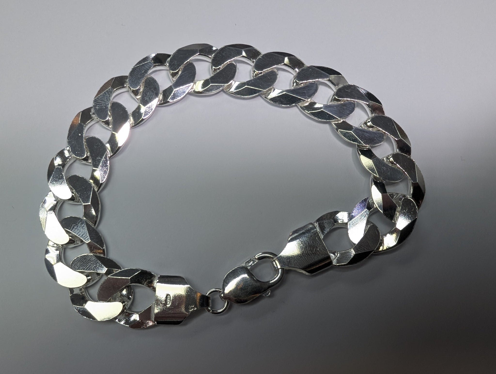 Brand New Silver Curb 9.5” Bracelet
