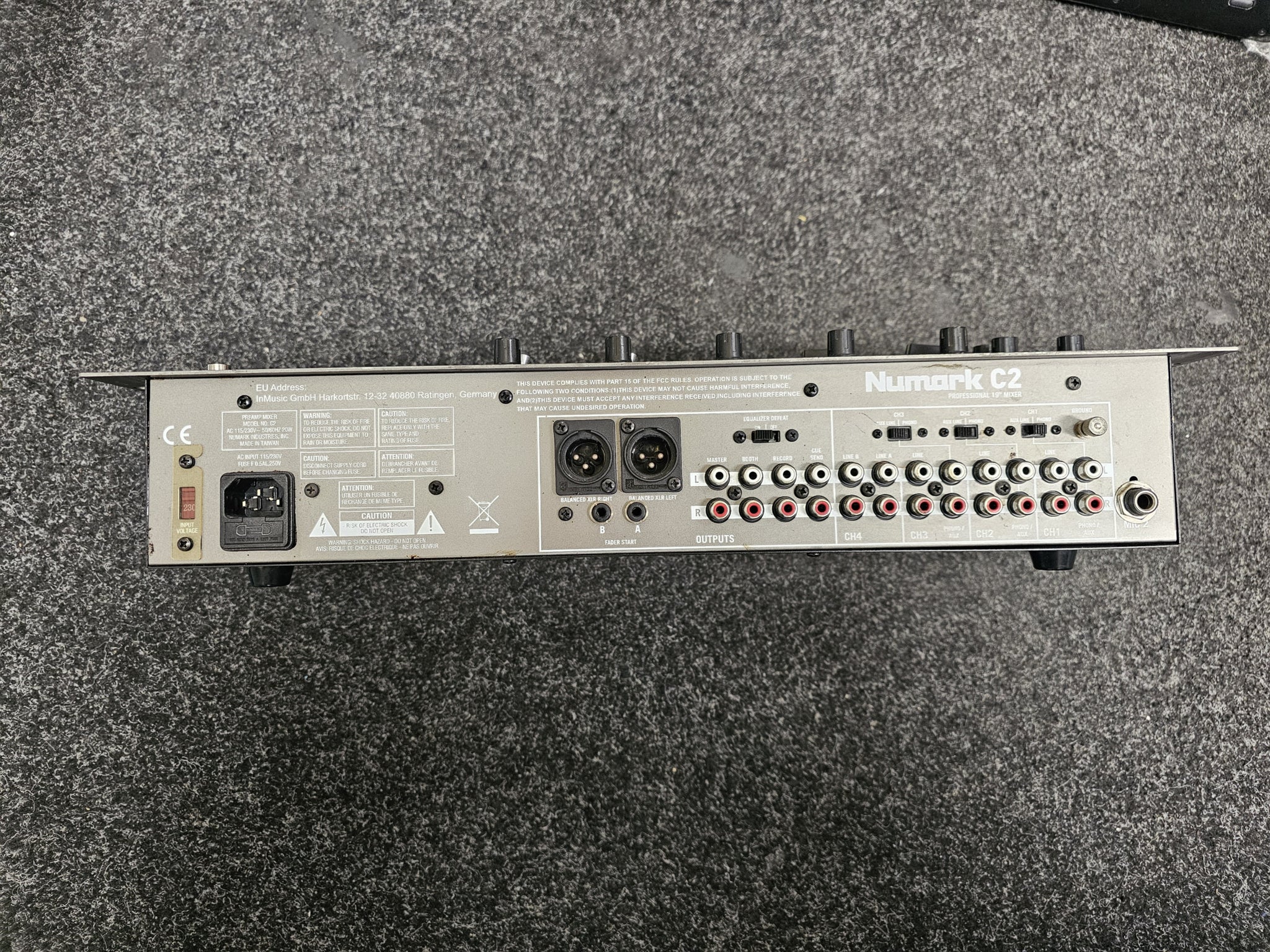 Numark C2 4 Channel Rack DJ Mixer with 5-Band EQ