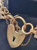 9ct Yellow Gold Gate Bracelet With Heart Clasp - 8" Long - 12.68 Grams
