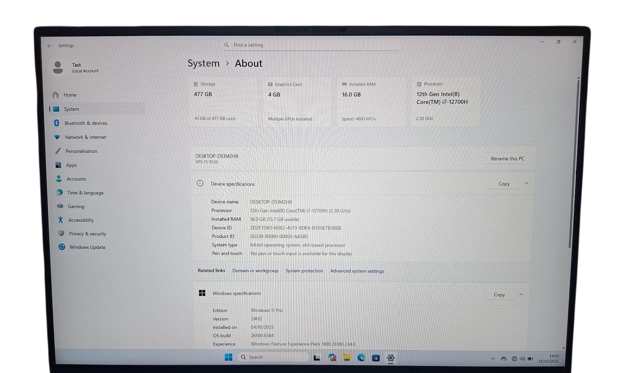 Dell XPS 15 9520