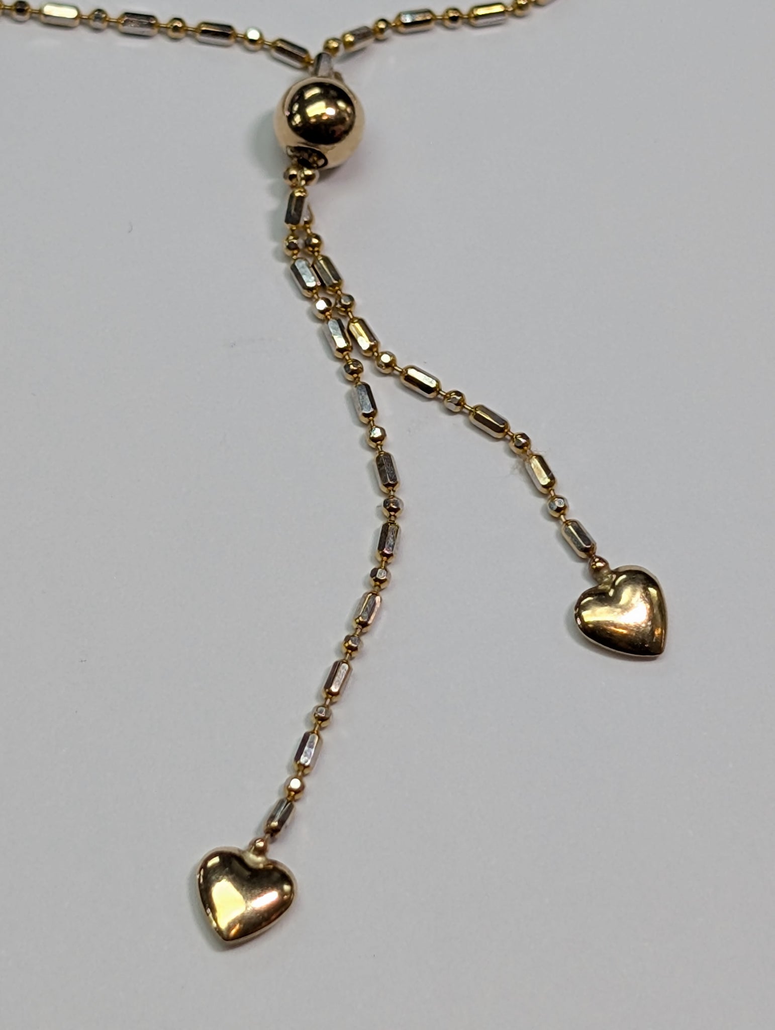 9ct gold twin heart necklace