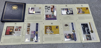 Queen Mother comemotative books / coins collection In Folders