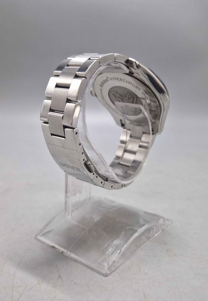 SALE::Rado Hyperchrome 45mm Quartz Gents Watch - With Date - Steel Bracelet - Boxed With Stamped Card