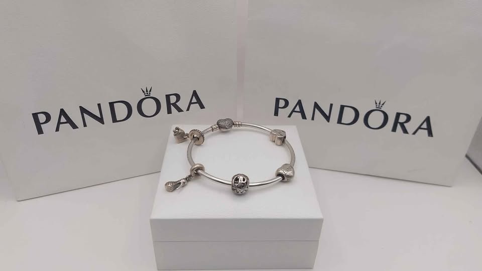 Pandora Bangle plus 5 Charms Boxed 925