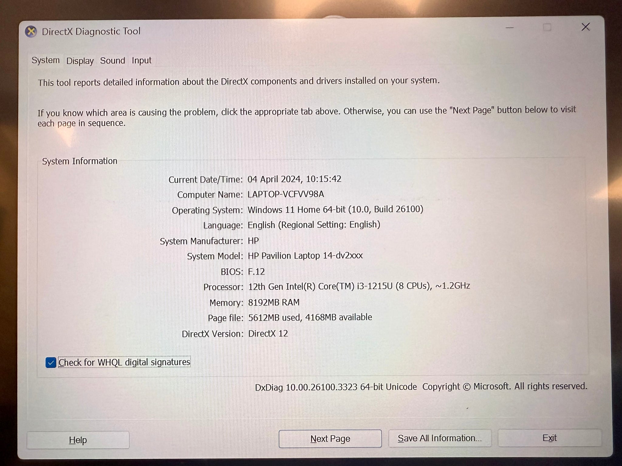HP Pavilion 14 win 11 home, 8gb ram, i3 12th gen, 237gb