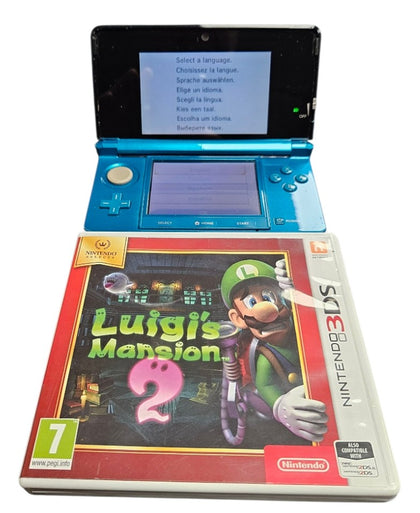 Nintendo 3DS Cobalt Blue Handheld Console with Luigi's Mansion 2 Game - Unboxed