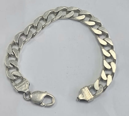 Silver Flat Curb Bracelet 8