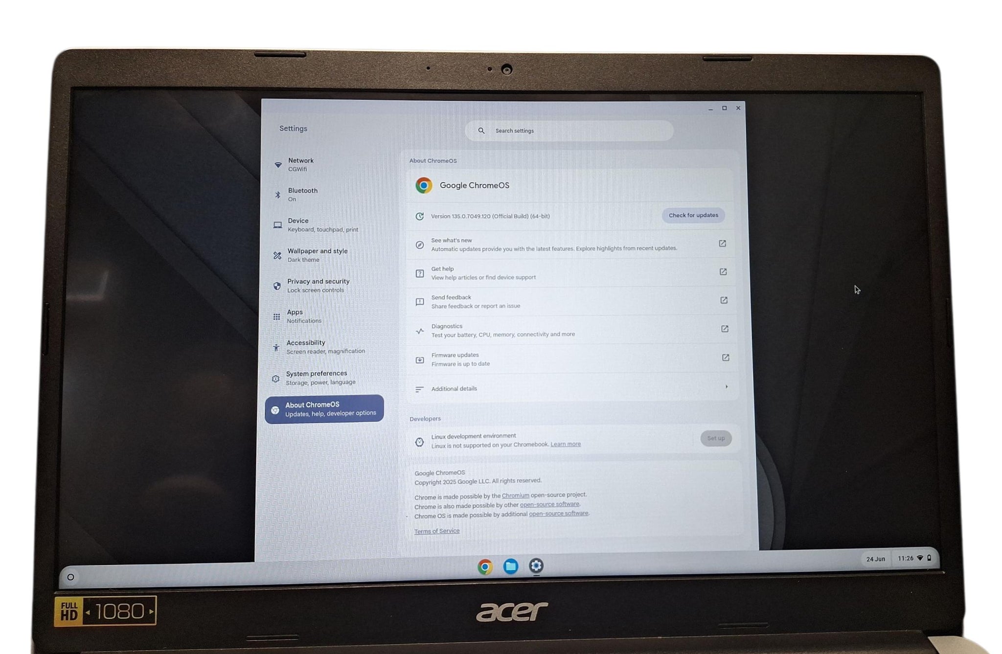 Acer 315 15.6" Chromebook