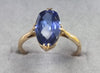 9ct Gold Ring With Blue Stone Size "O"