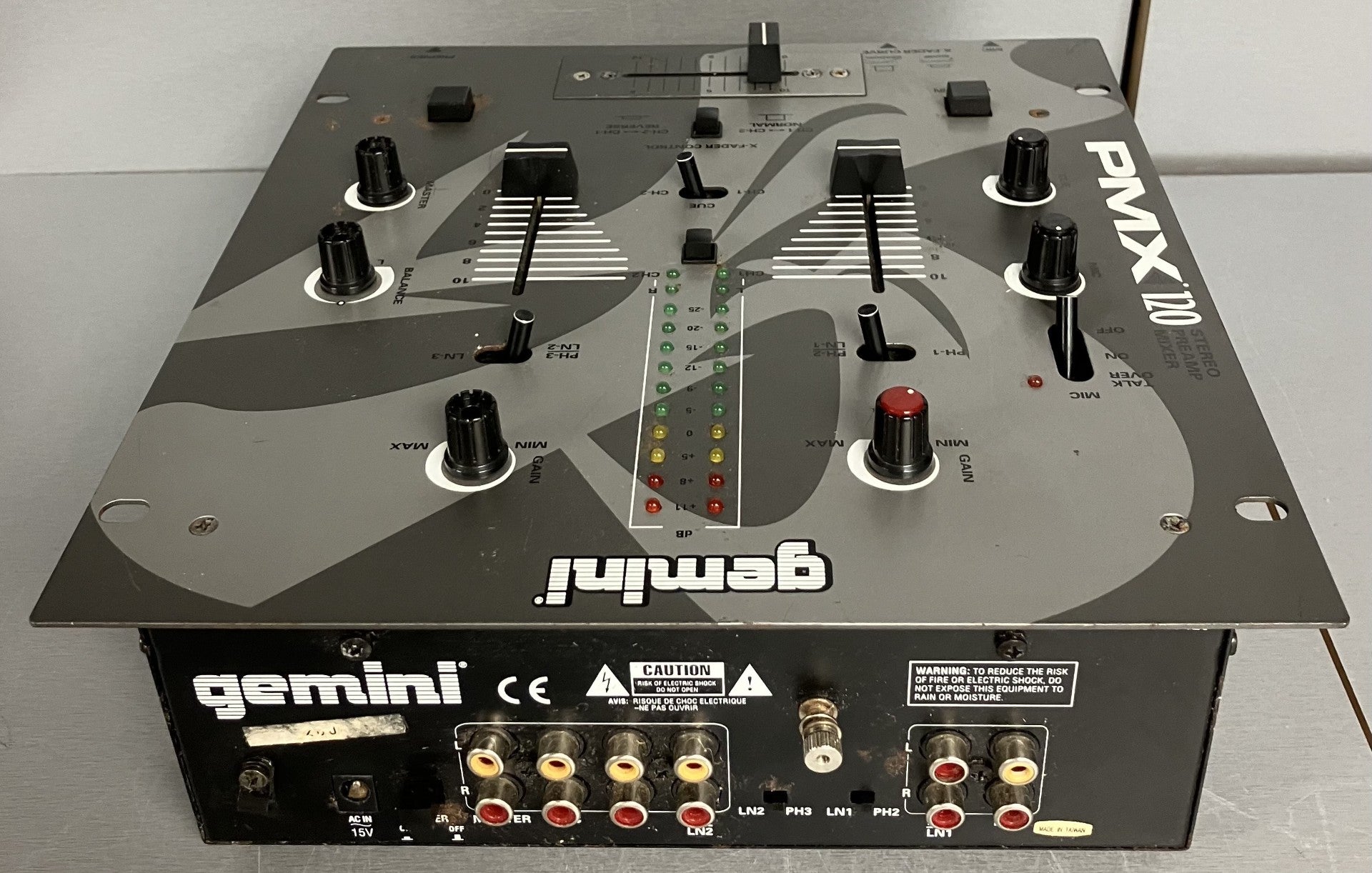 Gemini PMX-120 Stereo 2-Channel Preamp DJ Mixer ** Unboxed **