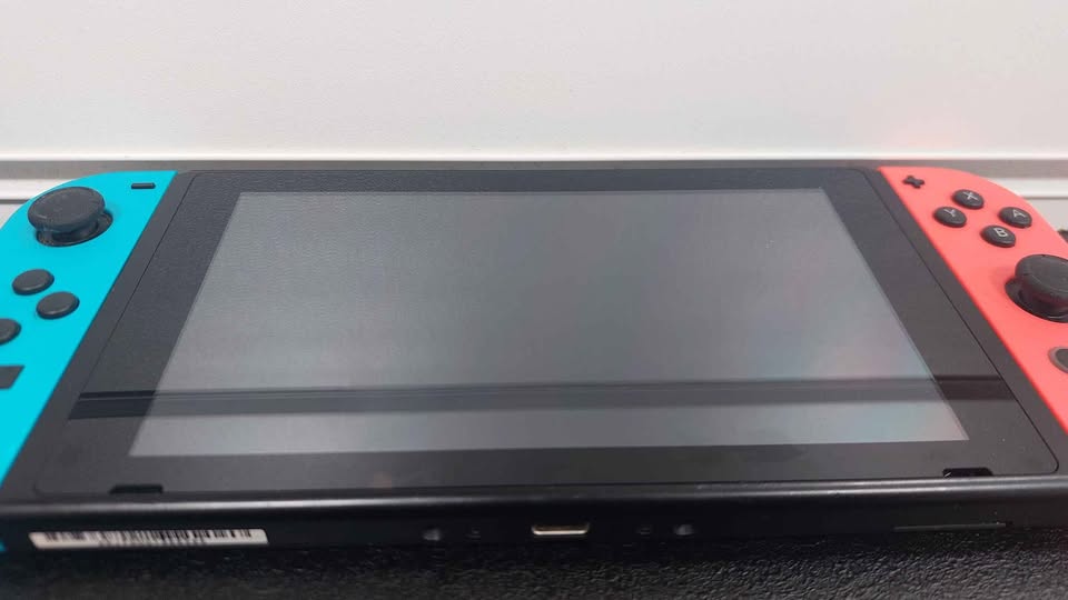 Nintendo Switch console 32GB+ neon red & blue joy-con with dock unboxed screen has scratches ref pic