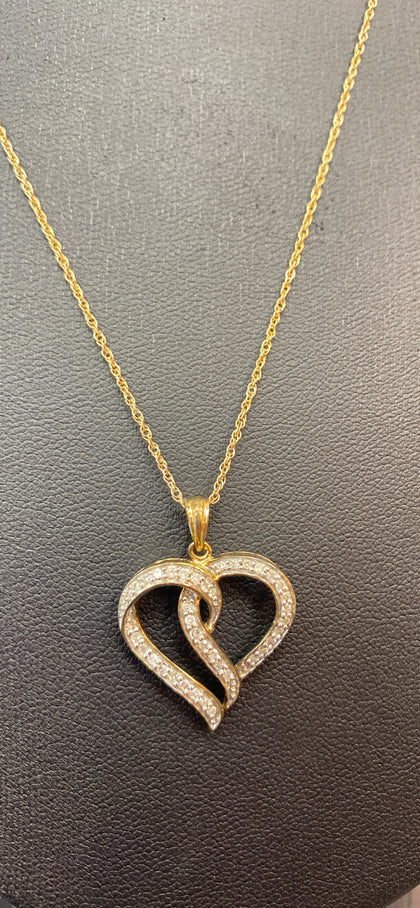 9CT HEART NECKLACE 2.6G (18 INCHES) LEIGH STORE.
